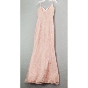 Bari‎ Jay Women Dress 2 Pink Maxi Floral Crochet Lace Wedding
